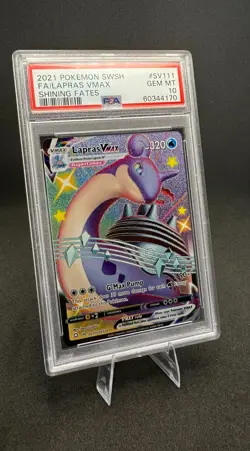 POKEMON 2021 SWSH FA/LAPRAS VMAX #SV111, SHINING FATES PSA 10 - Image 1