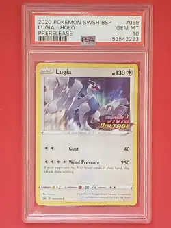 Pokemon 2020 Sword & Shield Black Star Promo Prerelease LUGIA Holo #69 PSA 10 - Image 1