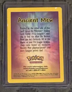 Ancient Mew w/ Swirl - 2000 Pokemon Movie Promo - Graded PSA 8 NM-MT - Holo - Image 4