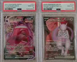 pokemon slab lot psa 10 team rocket's mewtwo amd gengar vmax - Image 1