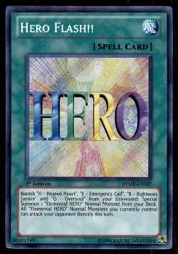 Yu-Gi-Oh! 1st Edition Hero Flash!! #RYMP-EN027 Light Play - Image 1
