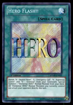Yu-Gi-Oh! 1st Edition Hero Flash!! #RYMP-EN027 Light Play - Image 1