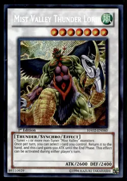 Yu-Gi-Oh! 1st Edition Mist Valley Thunder Lord #HA02-EN060 Near Mint - Image 1