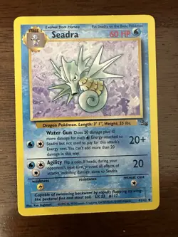 Pokemon TCG Seadra Fossil 42/62 Unlimited Uncommon Card WOTC LP - Image 1