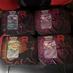 2025 Pokemon Trading Card Game Destined Rivals Team Rocket Tins LOT OF 4 SEALED - Image 1