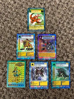 RARE Bandai Digimon Cards - Lot of 6 HOLO FOIL 1999 Cards w/ 2 Promos! - Image 1