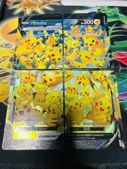 Pokemon Pikachu V-Union SWSH139/140/141/142 Holo Black Star Promo 4 Card Set NM - Image 1