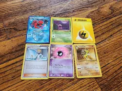 Lot Of 6 Vintage Pokemon Cards Damaged DMG To LP 1st Edition Holo Gastly Fossil - Image 1