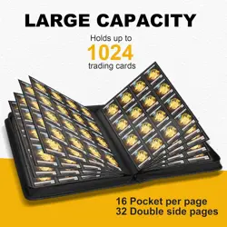 1024 POCKET TRADING CARD BINDER COMPATIBLE WITH POKEMON TCG MTG, BASEBALL CARDS - Image 4