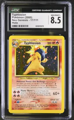 CGC 8.5 Typhlosion 2000 Neo Genesis 17/111 Holo Pokemon Card - Image 1