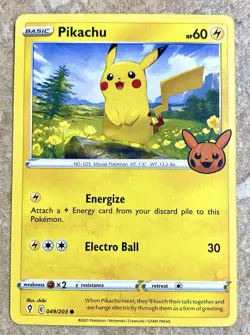 Pikachu 2021 Trick or Trade BOOster #049/203 Promo Pokemon Card - Image 1