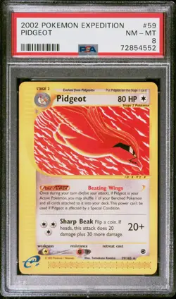 Pokemon Card Pidgeot 59/165 Expedition 2002 PSA 8 NM-MT - Image 1