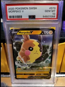 PSA 10 GEM MINT Morpeko V 079/202 Sword & Shield HOLO RARE Pokemon Card - Image 1