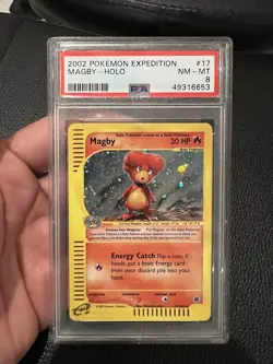 2002 Pokemon Expedition Magby-Holo PSA8 - Image 1