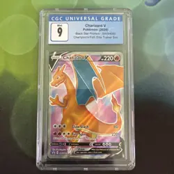 Pokemon - Charizard V SWSH050 Champion’s Path Black Star Promo CGC 9 Mint - Image 1