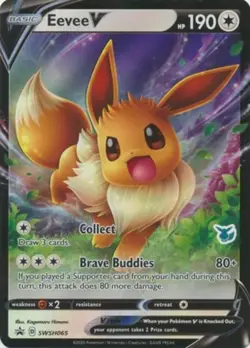 Eevee V - SWSH065 - Battle Academy 2022 (Eevee Symbol) PL/MP, English Pokemon Ba - Image 1