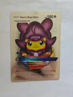 Pikachu Mega Altaria Tag Cosplay Silver Foil Fan Art Pokemon HP590 - Image 1