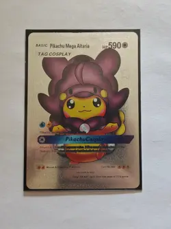 Pikachu Mega Altaria Tag Cosplay Silver Foil Fan Art Pokemon HP590 - Image 3
