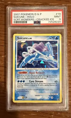 2007 POKEMON DIAMOND & PEARL SECRET WONDERS CRACKED ICE #19 SUICUNE-HOLO PSA 9 - Image 1