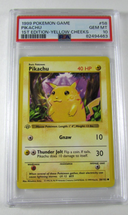 1999 Pokemon Game PIKACHU YELLOW CHEEKS 1st Edition 58/102 PSA 10 GEM MINT - Image 1