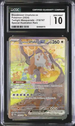 CGC 10 GEM Bloodmoon Ursaluna ex 216/167 Twilight Masquerade Special Pokemon - Image 1
