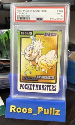 1997 POCKET MONSTERS TAUROS CARDDASS #128 PSA 9 PSYDUCK Pokemon Low Pop - Image 1