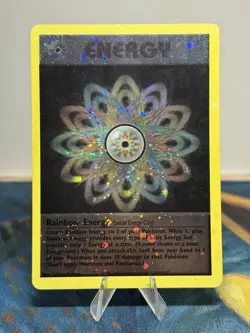 Rainbow Energy WotC League Promo Vintage Championship Pokemon Rare Holo Card LP - Image 1