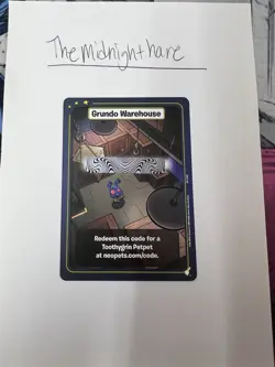 Neopets Battledome ToothyGrin Petpet Grundo Warehouse Code Card - Image 1