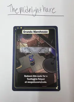 Neopets Battledome ToothyGrin Petpet Grundo Warehouse Code Card - Image 2