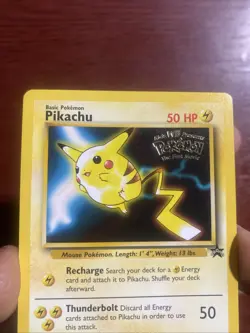 Pikachu BLACK STAR Promo Card Kids WB Presents Movie LV. 13 #25 c558 - Image 2