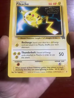 Pikachu BLACK STAR Promo Card Kids WB Presents Movie LV. 13 #25 c558 - Image 3