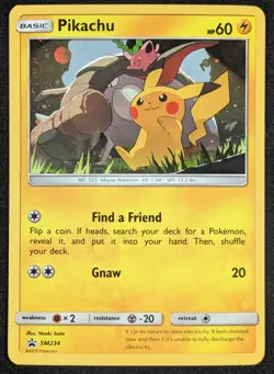Pikachu 2019 Sun & Moon HD Swirl Black Star Promo Cosmos Pokemon Card SM234 (NM) - Image 1