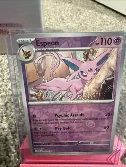 Pokemon Espeon TCG Reverse Holo Rare Card 033/131 Prismatic Evolutions - Image 1