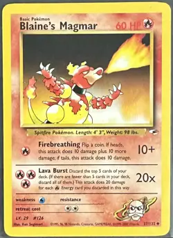 Pokemon Card - Blaine's Magmar Gym Heroes 37/132 - Image 1