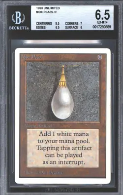 Magic MTG Unlimited Mox Pearl BGS 6.5 (8.5, 7, 6.5, 6) LIGHTLY PLAYED LP - Image 1