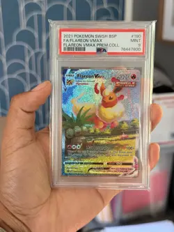 2021 POKEMON SWSH BLACK STAR PROMO #180 FULL ART/FLAREON VMAX PSA 9 - Image 1