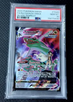 Pokemon Rayquaza VMAX Silver Tempest Trainer Gallery Full Art #TG20 PSA 10 - Image 1