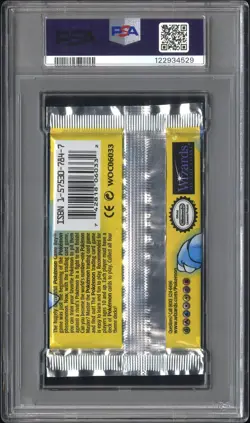 Pokemon Base Set Shadowless Long Crimp Booster Pack Blastoise Art Graded PSA 8 - Image 2