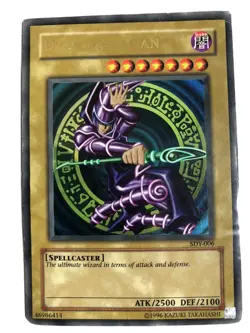 YuGiOh Dark Magician SDY-006 Ultra Rare Holo Yugioh Card Played Condition - Image 1