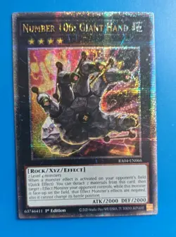 Near Mint Yugioh Number 106: Giant Hand 1st Edition Quarter Century Secret Rare - Image 1