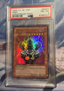 YUGIOH YAP1-EN007 JINZO ULTRA RARE ANNIVERSARY PACK HOLO FOIL CARD PSA 8 - Image 1