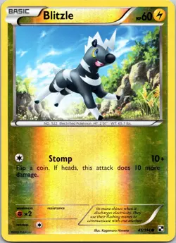 Pokemon Blitzle 41/114 Black & White Reverse Holo Card MP - Image 1