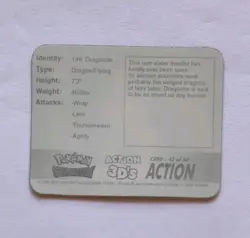 Pokemon Stadium Action 3D'S 2000 Lenticular Card Singles - #42/50 DRAGONITE - Image 3
