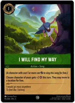 Disney Lorcana "I WILL FIND MY WAY" Common Card 95/204 - Non Foil - Image 1