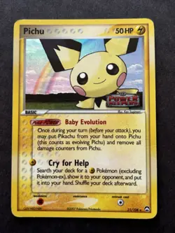 Pokemon Pichu 21/108 EX Power Keepers STAMPED Holo Rare Trading Card - Image 1