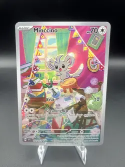 Pokemon TCG Minccino Holo Illustration Rare Card 182/162 Temporal Forces - Image 1