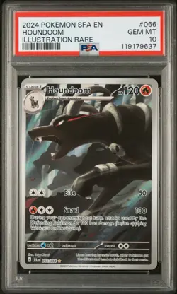 PSA 10 Houndoom 066/064 HOLO Illustration Rare SV Shrouded Fable Pokemon Card - Image 1
