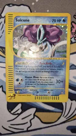 Pokemon TCG WOTC Vintage E-reader Card Aquapolis Suicune H25/H32 MP Played - Image 1