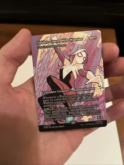 MTG Spider-Gwen, Web-Warrior - Najeela, the Blade-Blossom (Borderless - Image 1