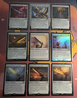 MTG Sword Lot Of 9 | Near Mint | Feast & Famine, Fire & Ice Foil, Light & Shadow - Image 1